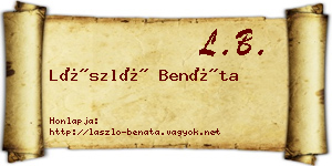László Benáta névjegykártya